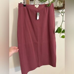 UpWest Mauve Cotton Pencil Skirt